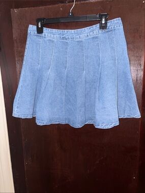 Light Blue Denim Skater Skirt